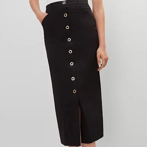 Ann Taylor front button pocket skirt - Picture 1 of 6